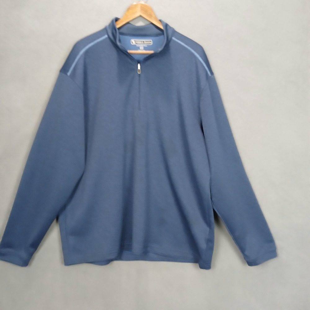Pebble Beach Performance Golf Jacket Mens XL Blue Mock Neck Quarter‎ Zip